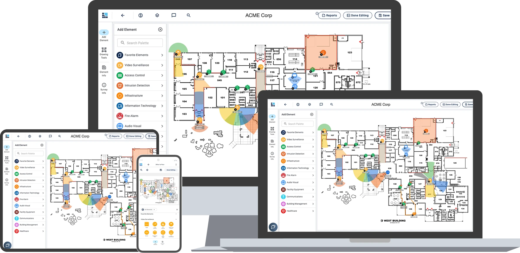 System Surveyor on desktop, laptop, tablet and phone