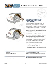 Electrified Cylindrical Locksets white paper cover