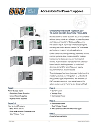 Access Control Power Supplies white paper cover